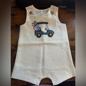 Mudpie Golf cart romper 3-6 months
